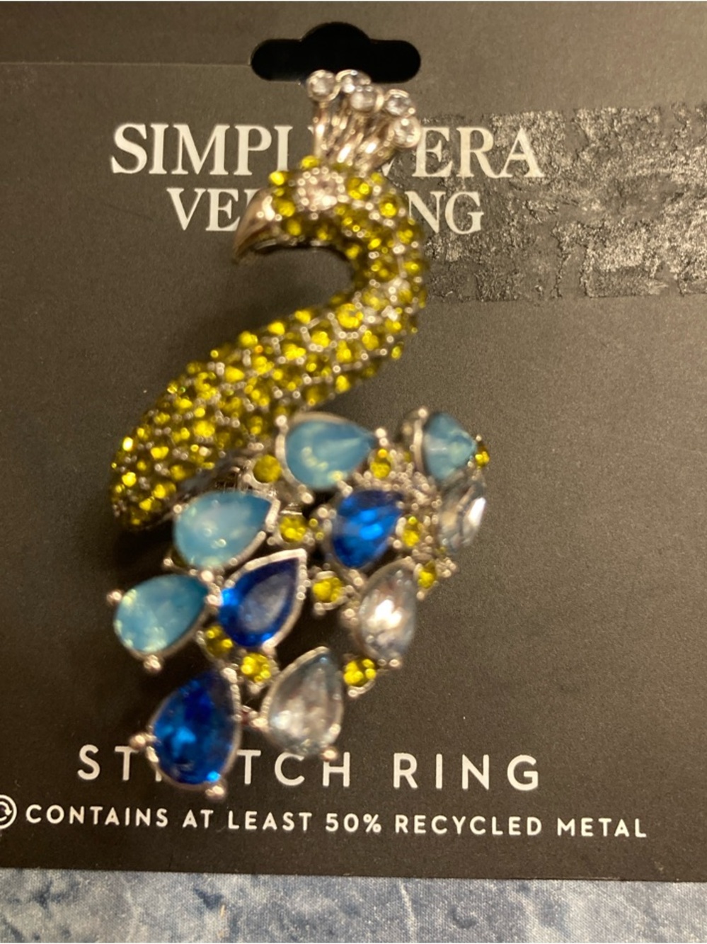 Simply Vera Vera Wang Peacock Stretch Ring - Blue, Green & Clear Crystals